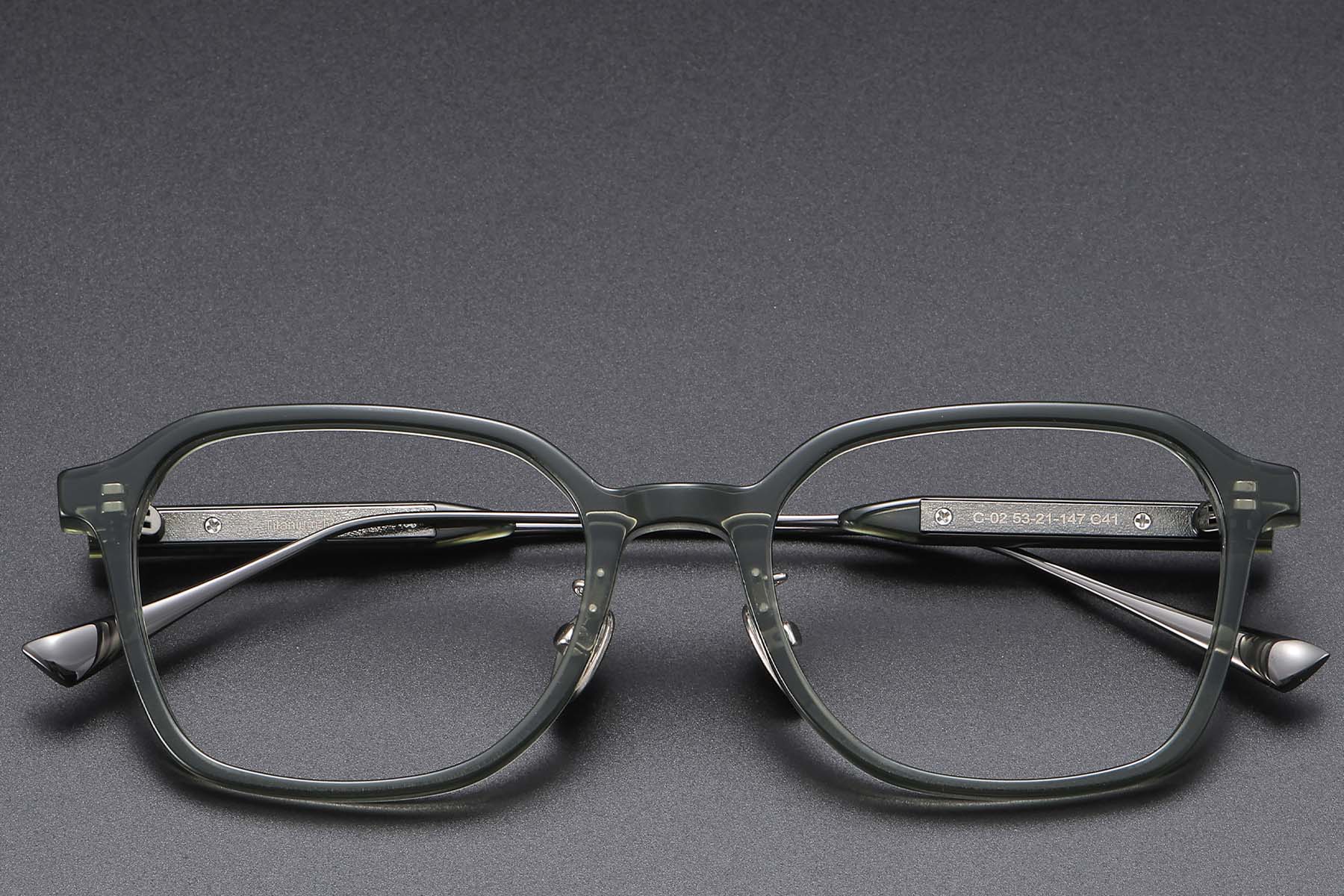 BS1913-0764_Green_Rectangular_Acetate_Glasses_front