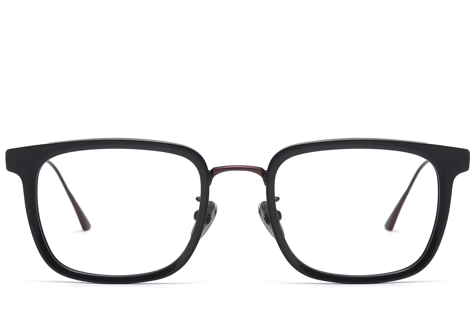 BS1913-0782_Black_Rectangular_Titanium_glasses_front