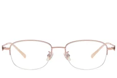 BS1913-0784_Pink_Semi-rimless_Titanium_glasses_front