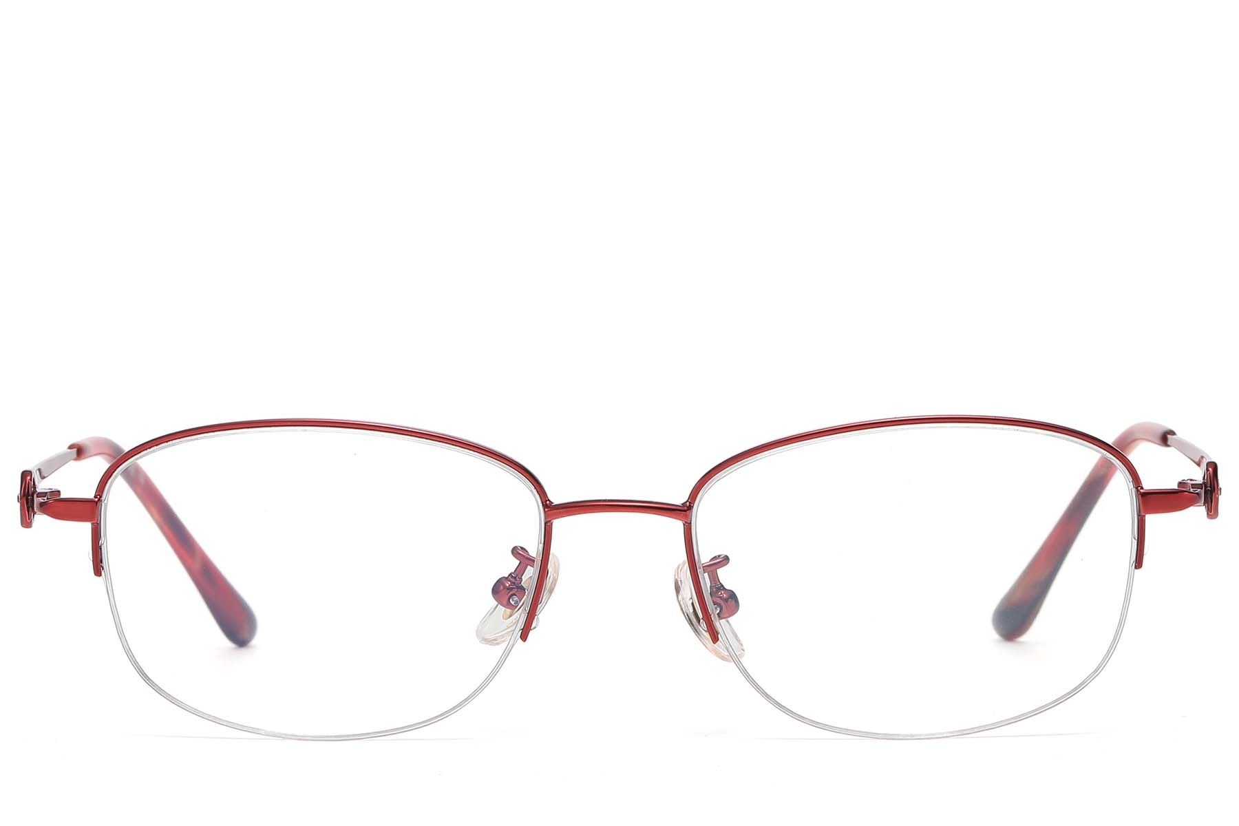 BS1913-0786_Red_Semi-rimless_Titanium_glasses_front