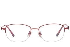 BS1913-0786_Red_Semi-rimless_Titanium_glasses_front
