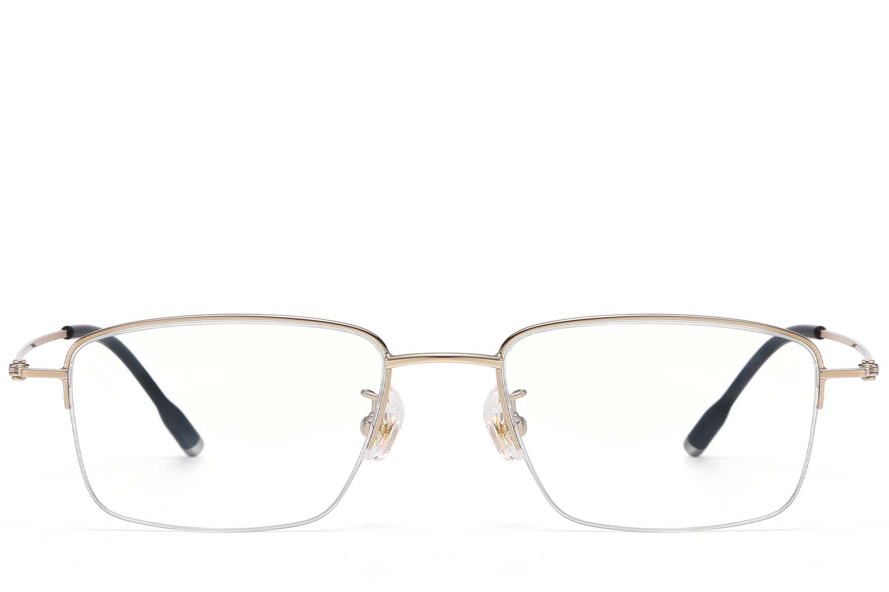 BS1913-0789_Golden_Semi-rimless_Titanium_glasses_front