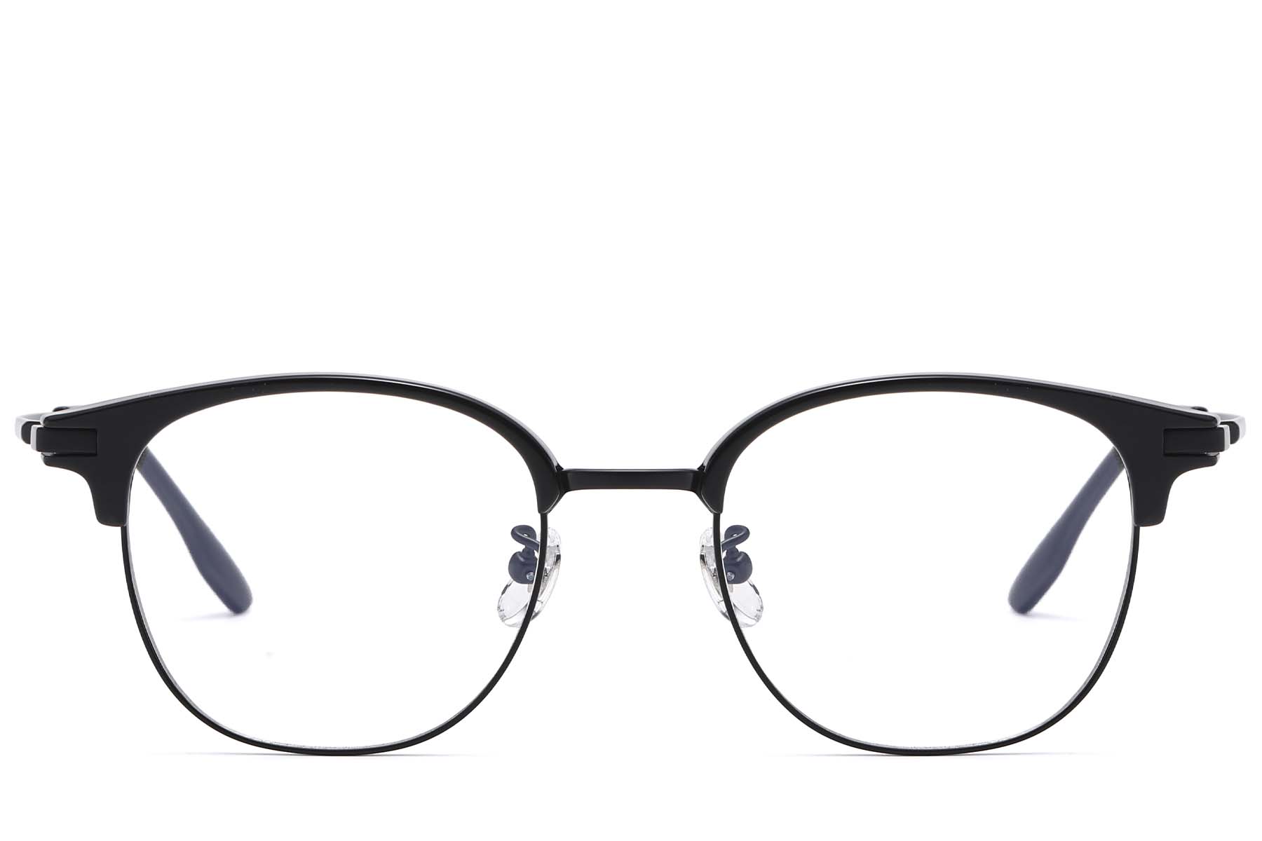 BS1913-0810_Black_Oval_Titanium_glasses_front