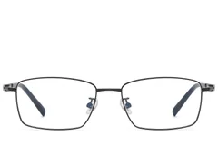 BS1913-0815_Black_Rectangular_Titanium_glasses_front