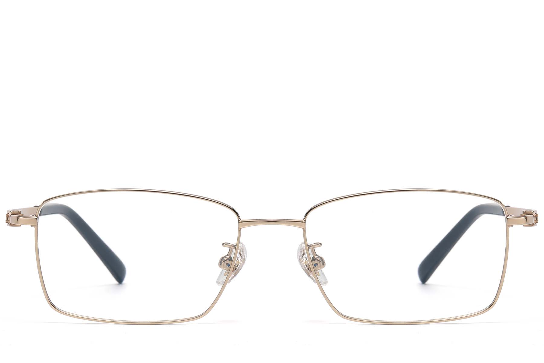 BS1913-0816_Golden_Rectangular_Titanium_glasses_front