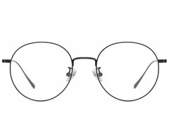 BS1913-0828_Black_Round_Titanium_glasses_front