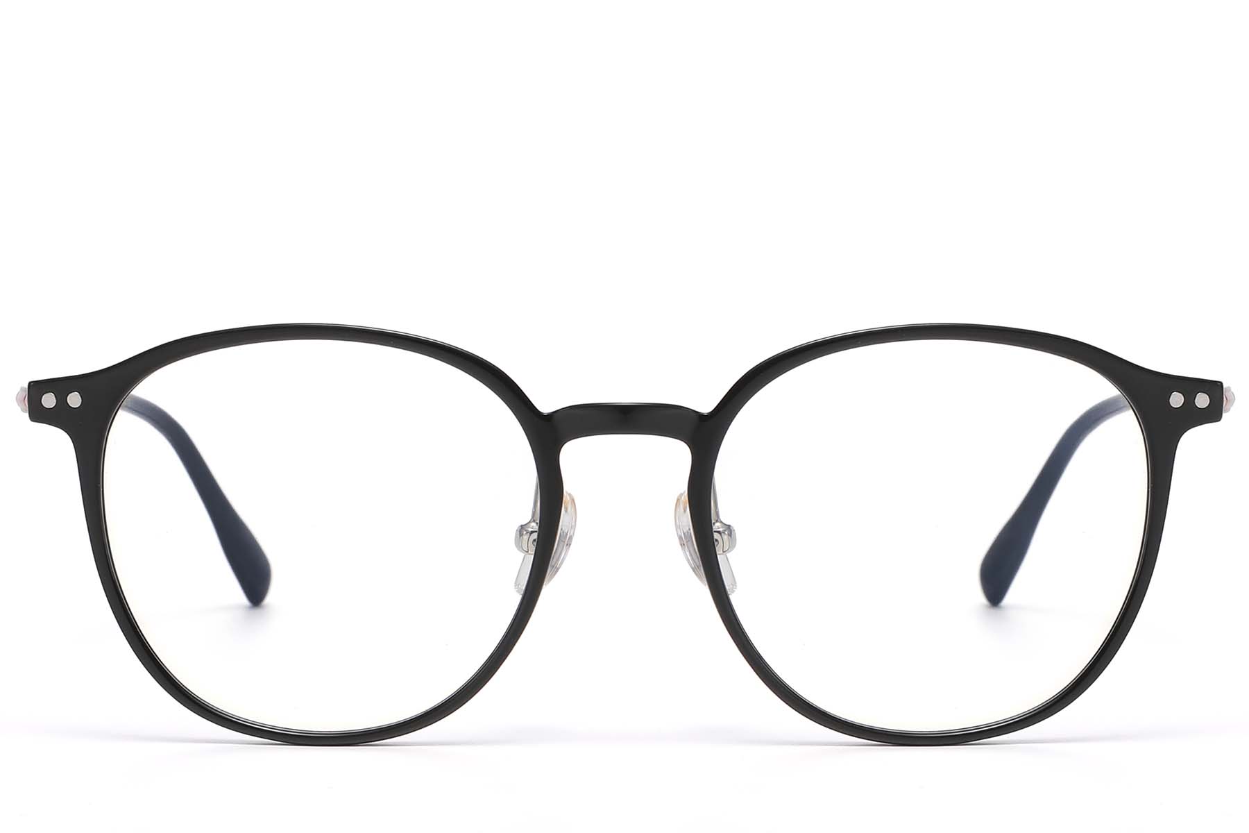 BS1913-0845_Black_Oval_Titanium_glasses_front