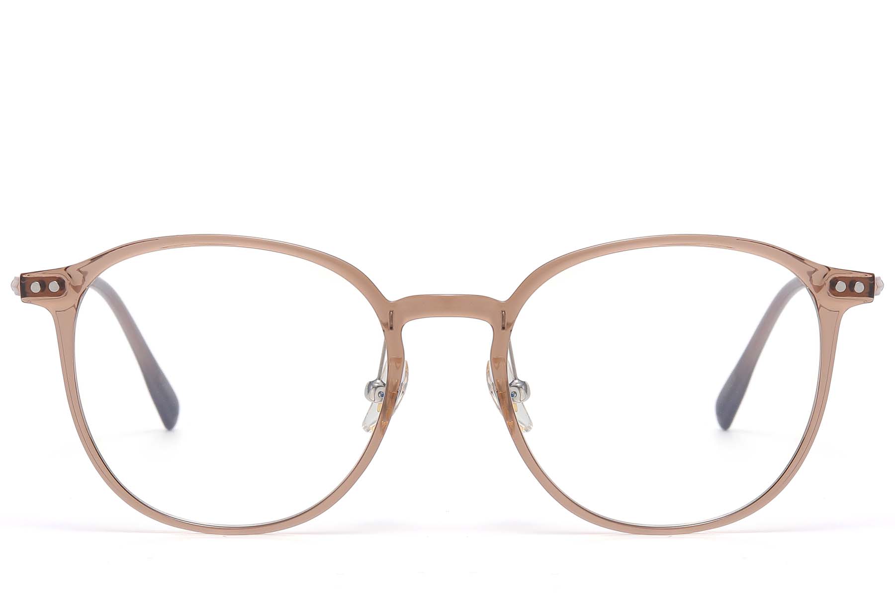 BS1913-0846_Brown_Oval_Titanium_glasses_front