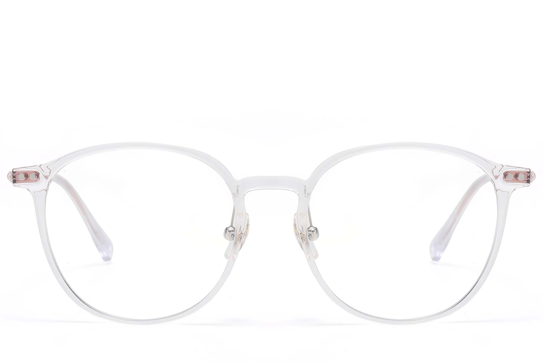 BS1913-0849_Transparent_Oval_Titanium_glasses_front