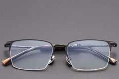 BS1913-0850_Black_Semi-rimless_Titanium_glasses_front