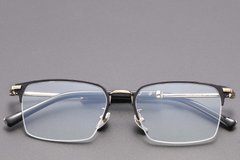 BS1913-0853_Black_Semi-rimless_Titanium_glasses_front