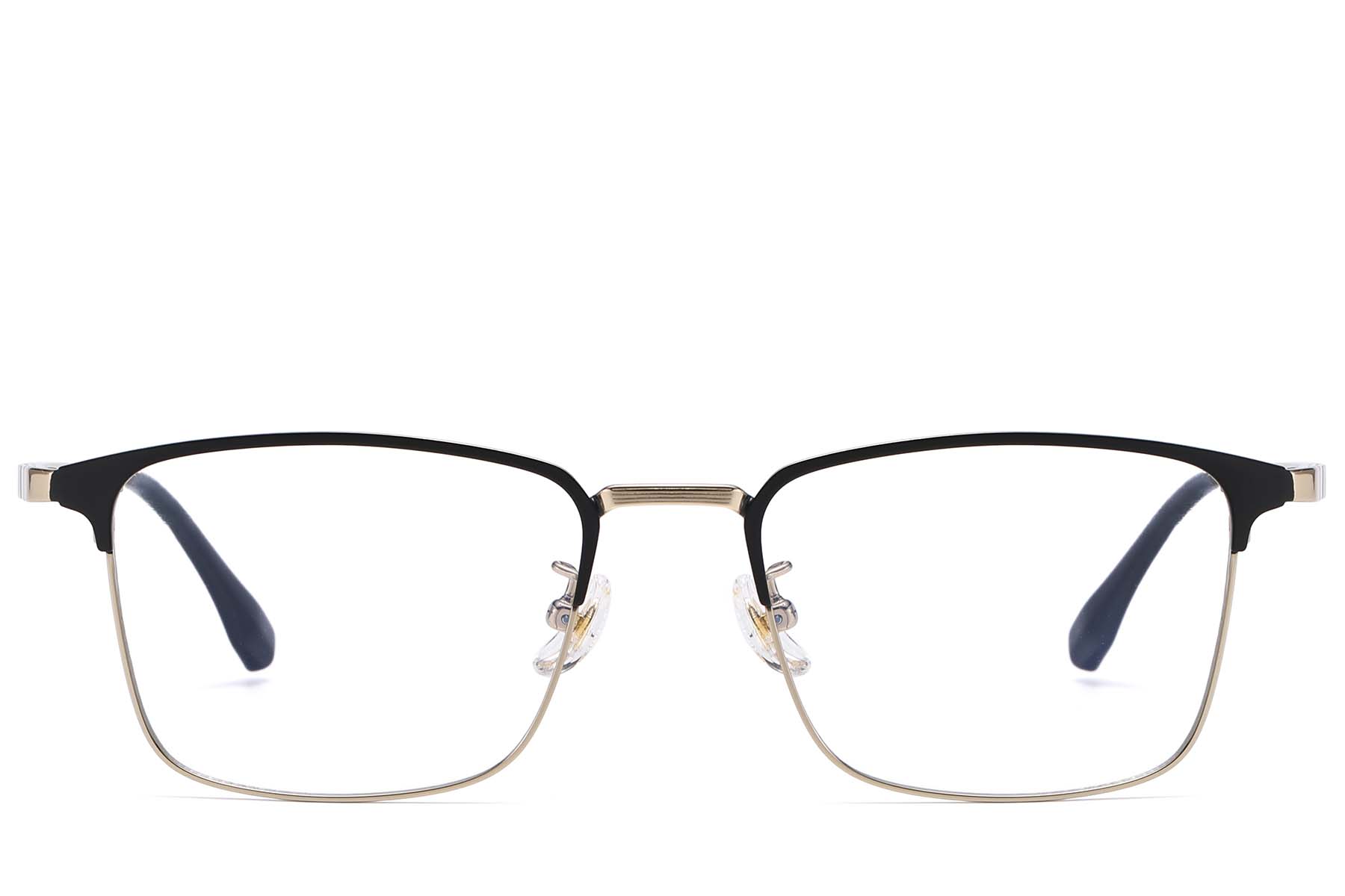 BS1913-0879_Golden_Rectangular_Titanium_glasses_front
