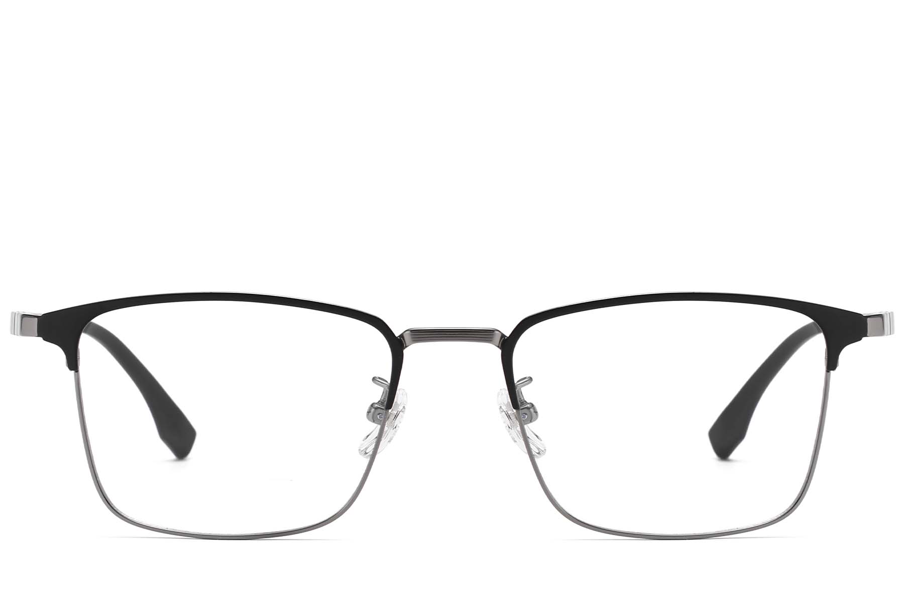 BS1913-0880_Grey_Rectangular_Titanium_glasses_front