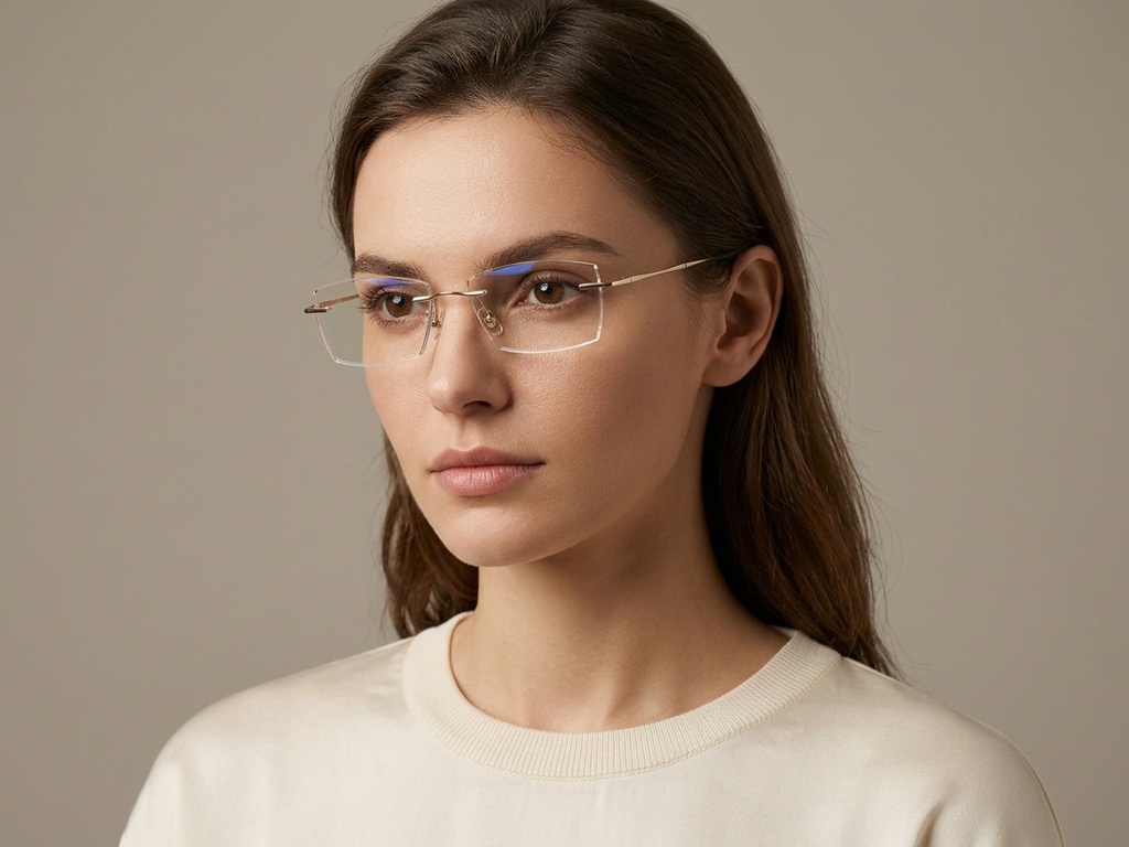 BS1913-0884_Golden_Invisible_Titanium_Sunglasses-tryon_female