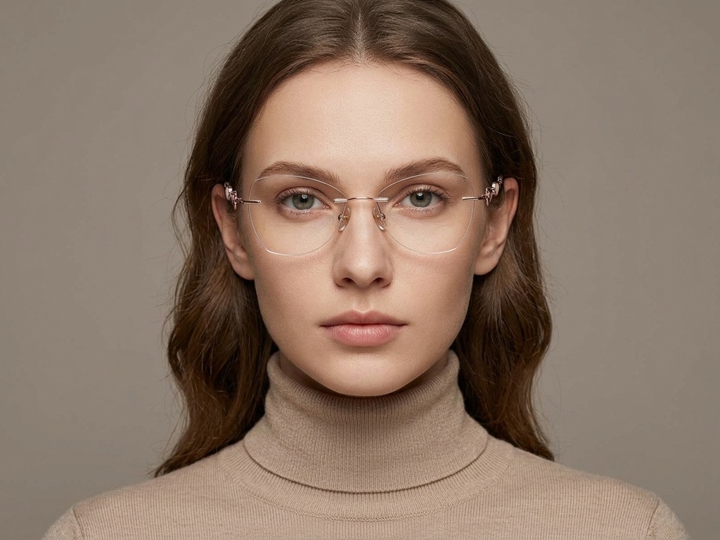 BS1913-0900_Pink_Invisible_Metal_Glasses-tryon_female