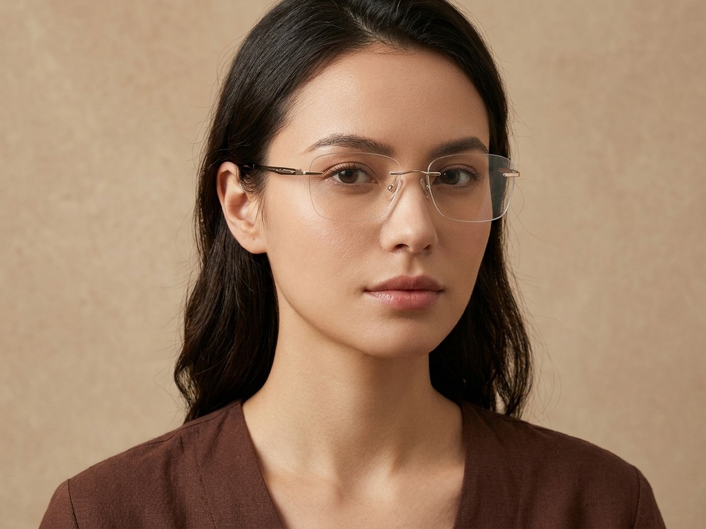 BS1913-0901_Golden_Invisible_Metal_Glasses-tryon_female