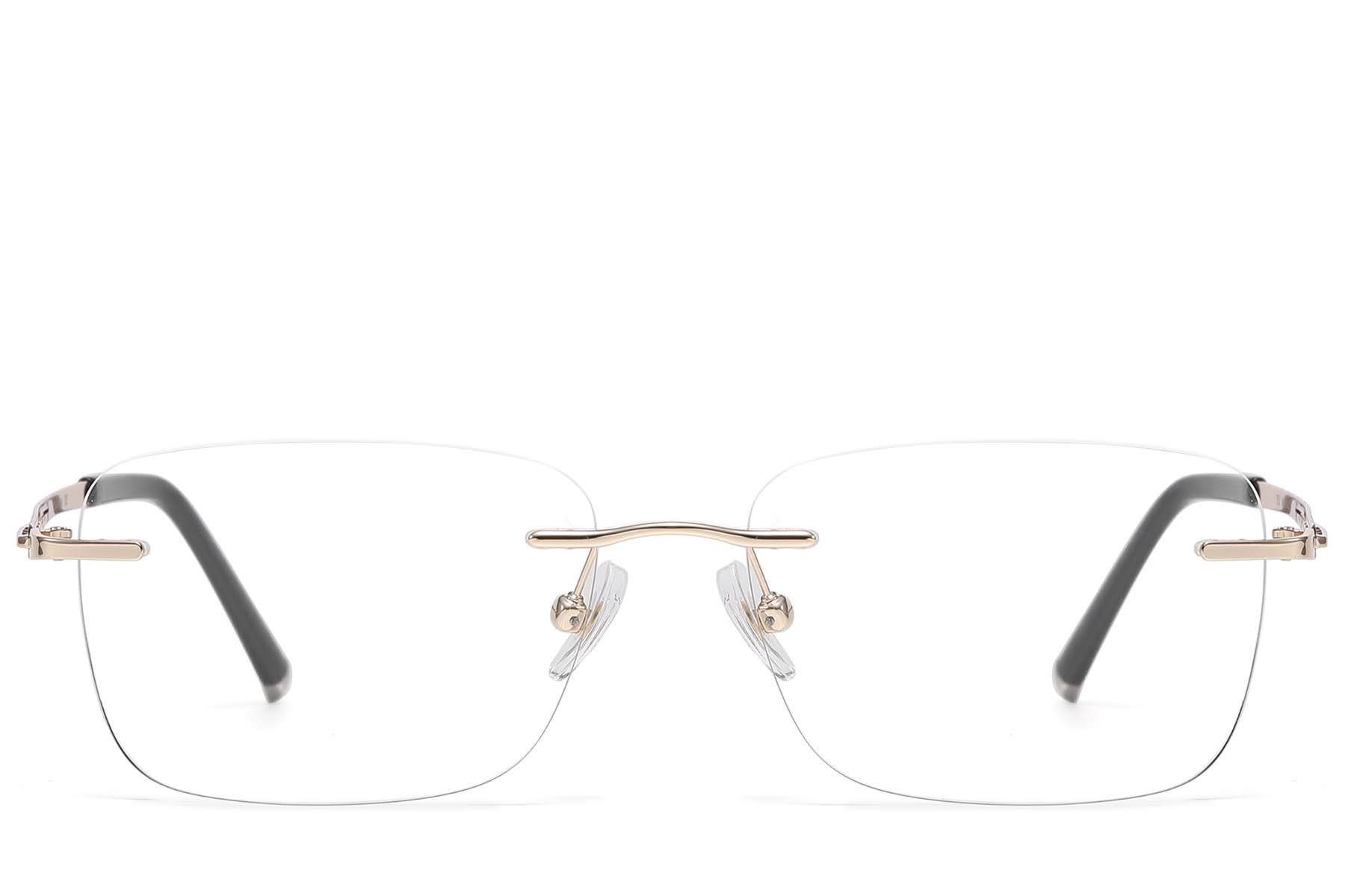 BS1913-0901_Golden_Invisible_Metal_Glasses_front