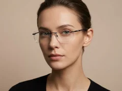 BS1913-0902_Black_Invisible_Metal_Glasses-tryon_female