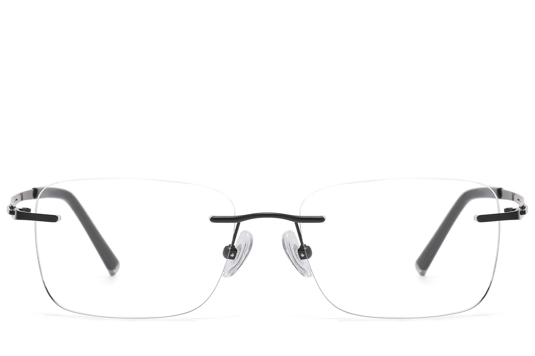 BS1913-0902_Black_Invisible_Metal_Glasses_front