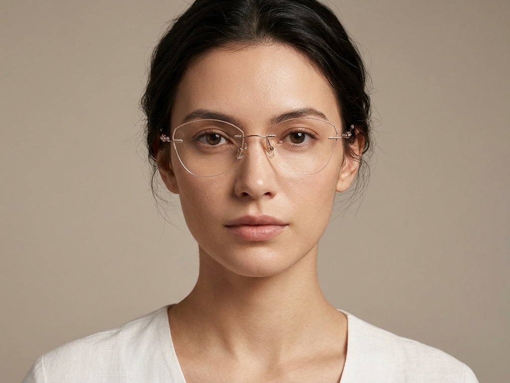 BS1913-0906_Pink_Invisible_Metal_Glasses-tryon_female