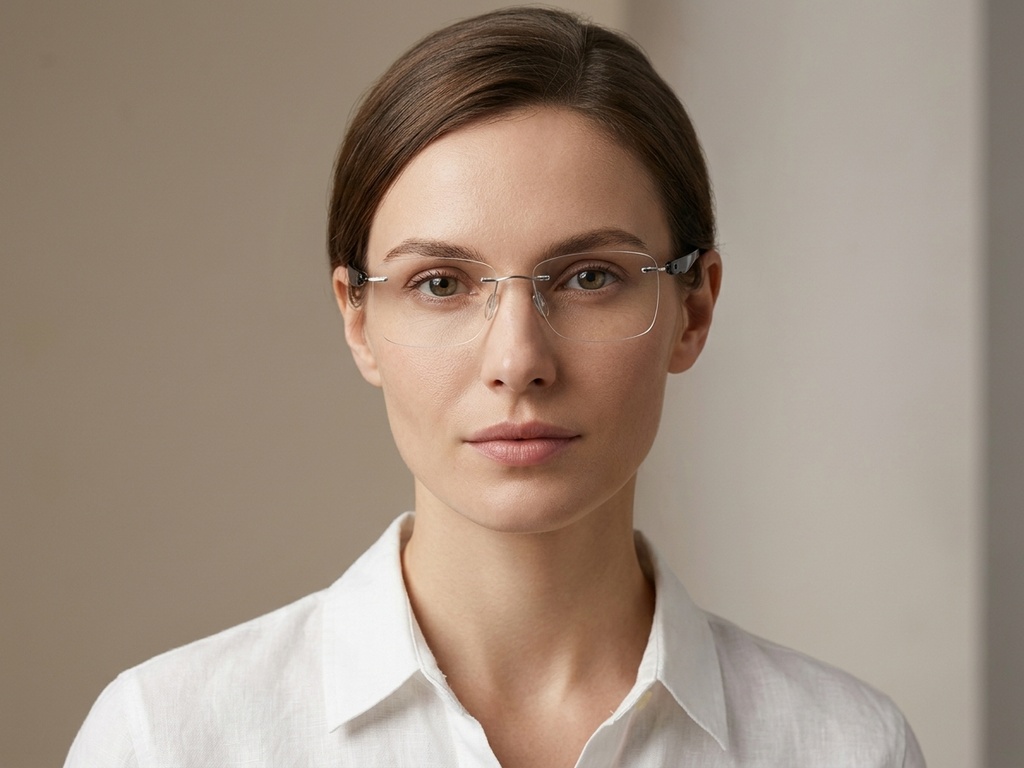 BS1913-0920_Silver_Invisible_Metal_Glasses-tryon_female