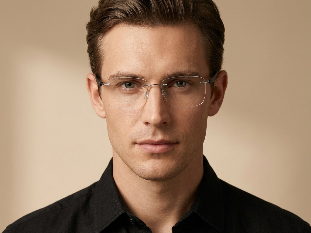 BS1913-0920_Silver_Invisible_Metal_Glasses-tryon_male