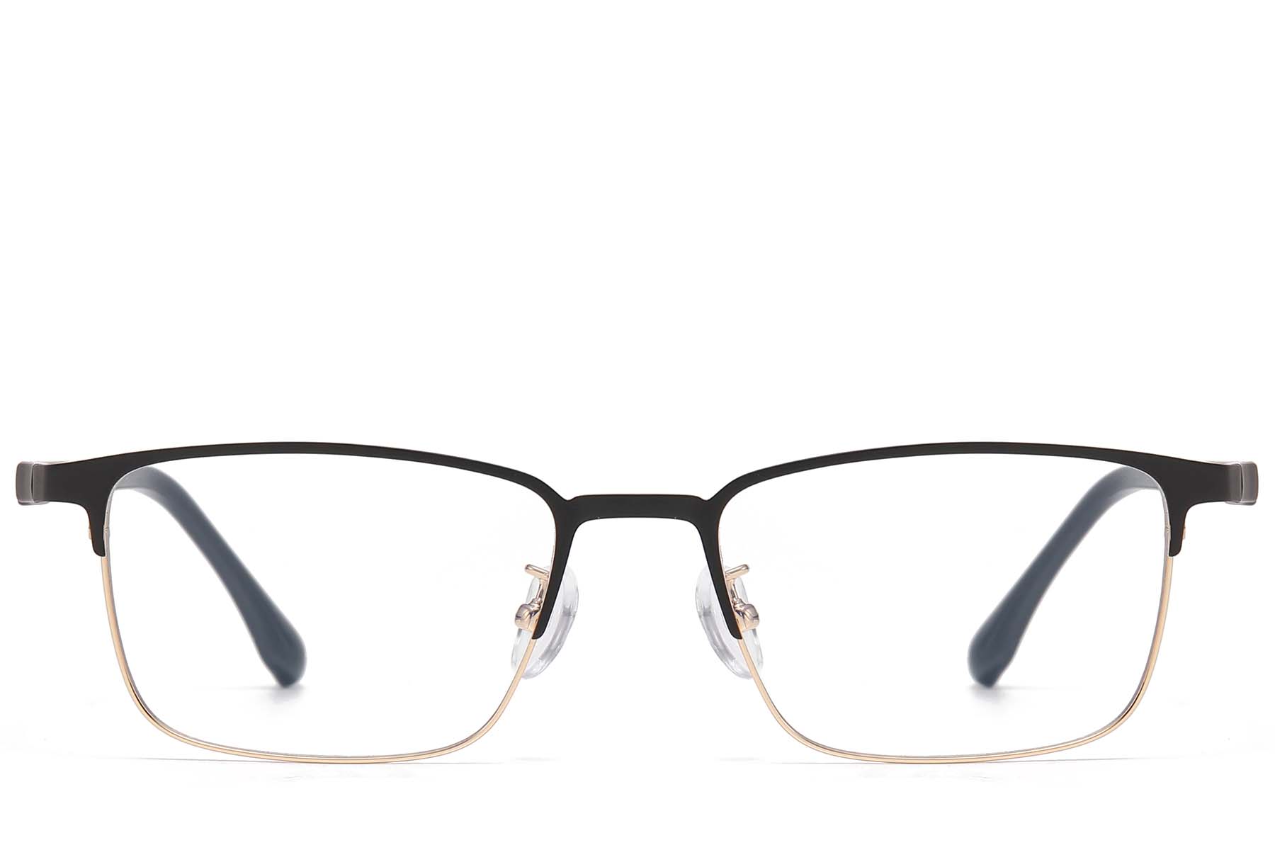 BS1913-0921_Golden_Rectangular_Metal_Glasses_front