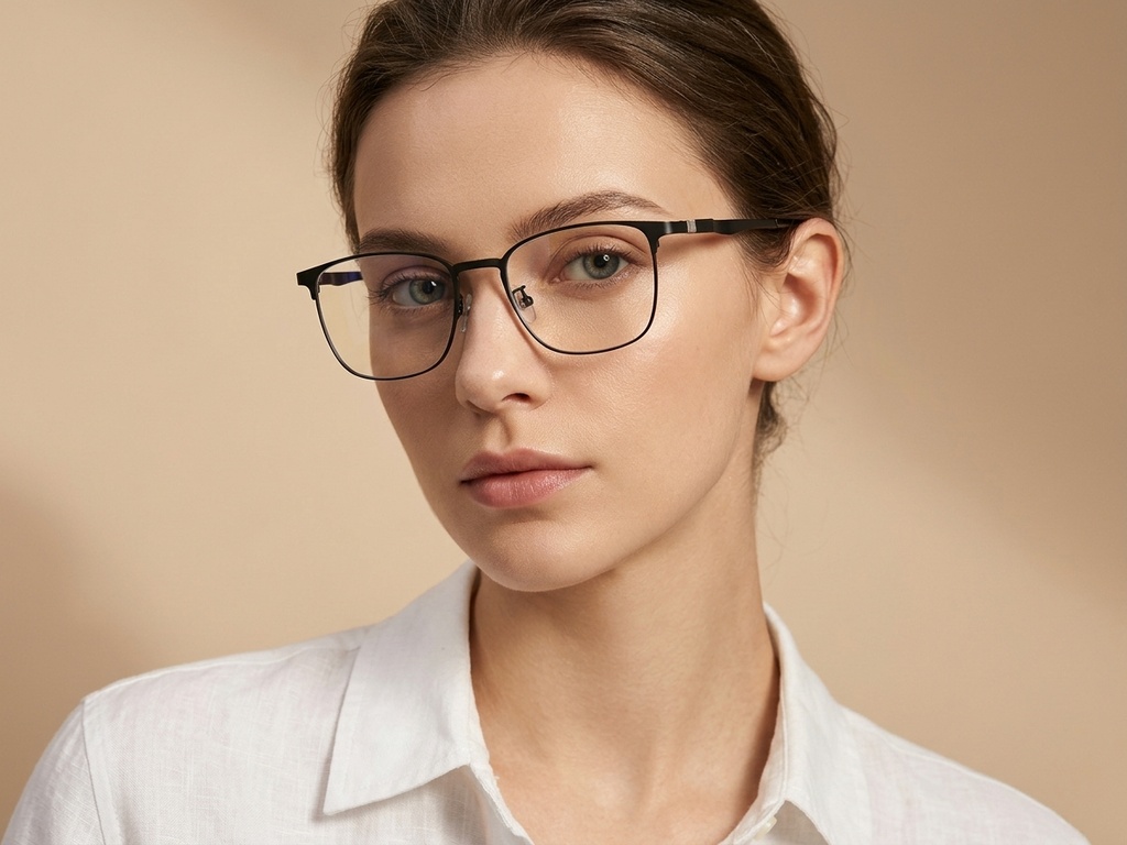 BS1913-0926_Black_Rectangular_Metal_Glasses-tryon_female