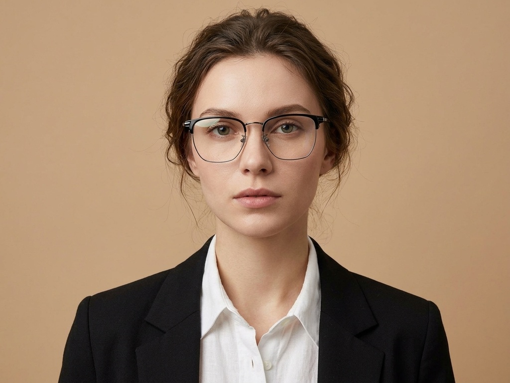 BS1913-0933_Black_Rectangular_Titanium_Glasses-tryon_female