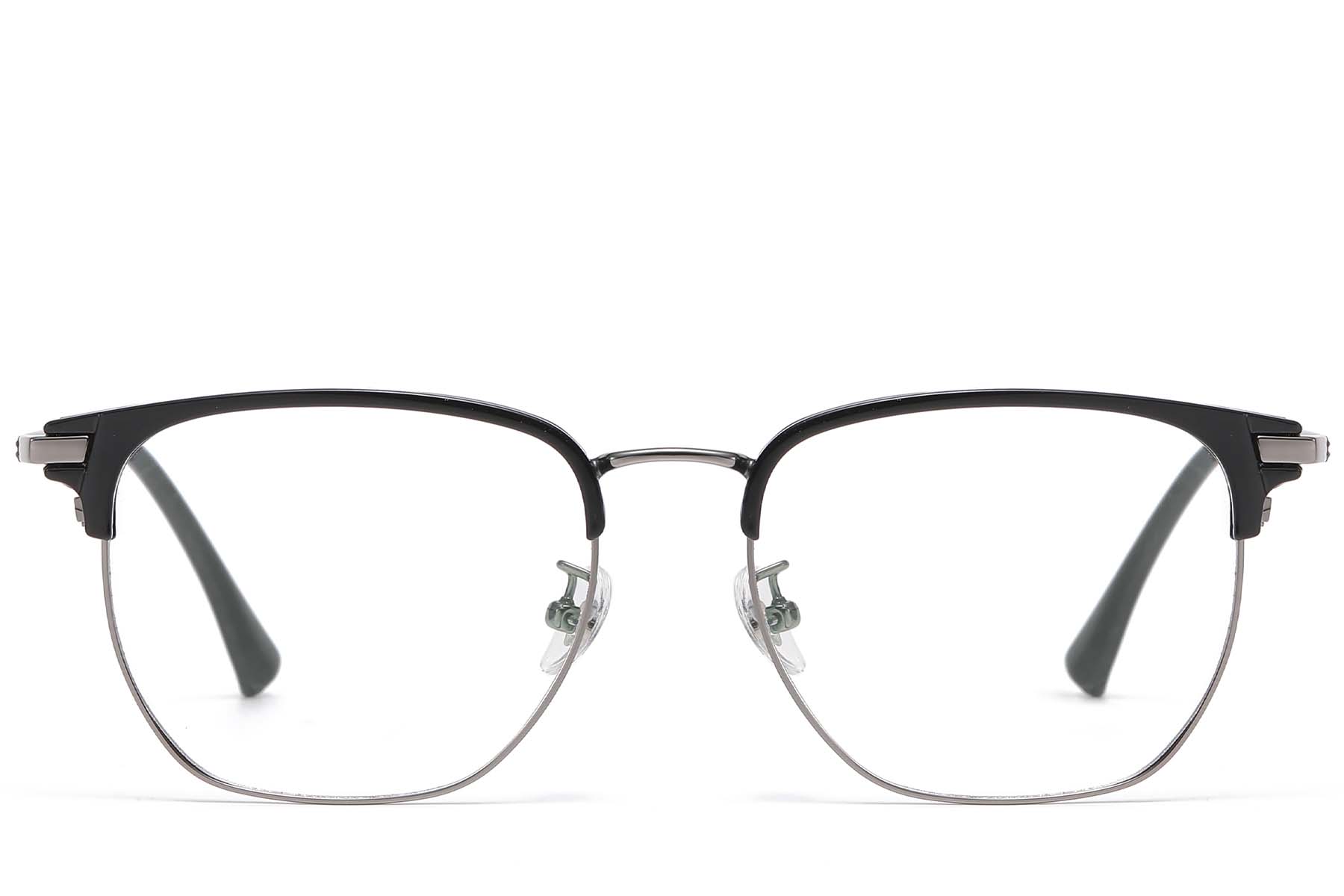 BS1913-0933_Black_Rectangular_Titanium_Glasses_front