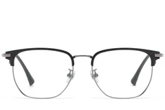 BS1913-0933_Black_Rectangular_Titanium_Glasses_front