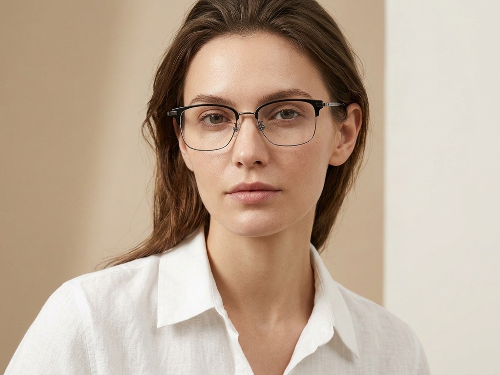 BS1913-0936_Black_Rectangular_Titanium_Glasses-tryon_female