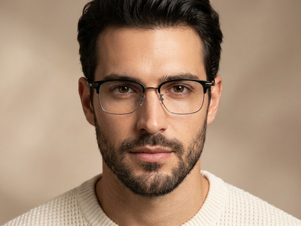 BS1913-0936_Black_Rectangular_Titanium_Glasses-tryon_male