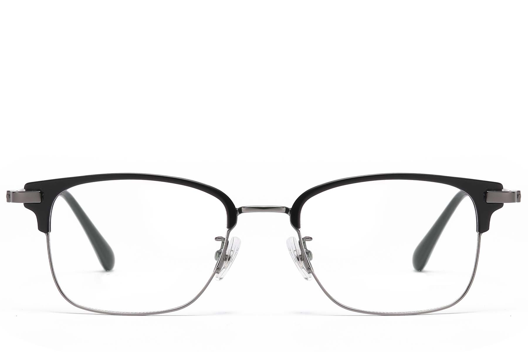 BS1913-0936_Black_Rectangular_Titanium_Glasses_front