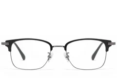 BS1913-0936_Black_Rectangular_Titanium_Glasses_front