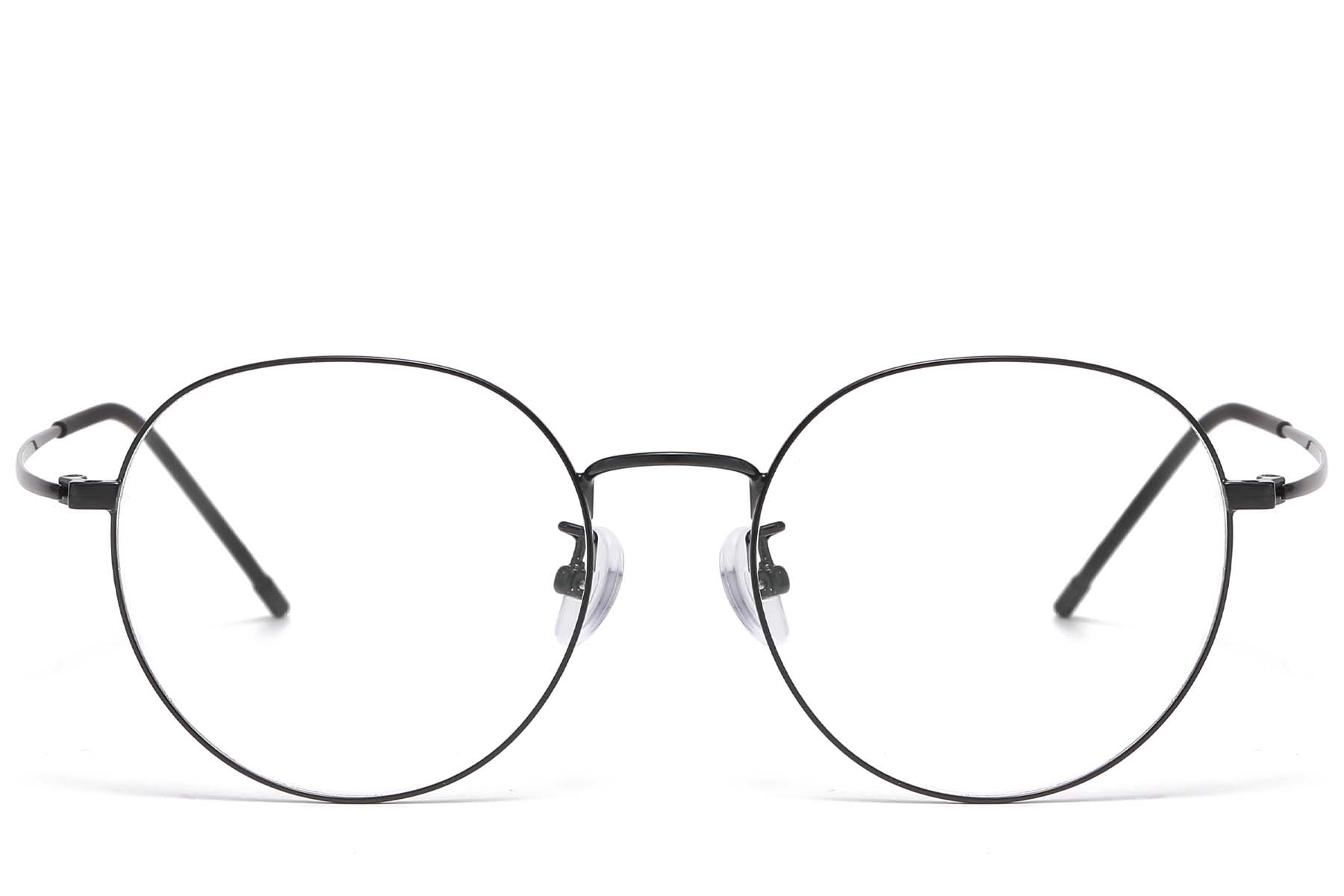 BS1913-0943_Black_Oval_Titanium_Glasses_front
