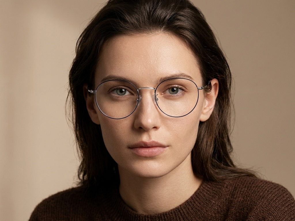 BS1913-0945_Black_Oval_Titanium_Glasses-tryon_female