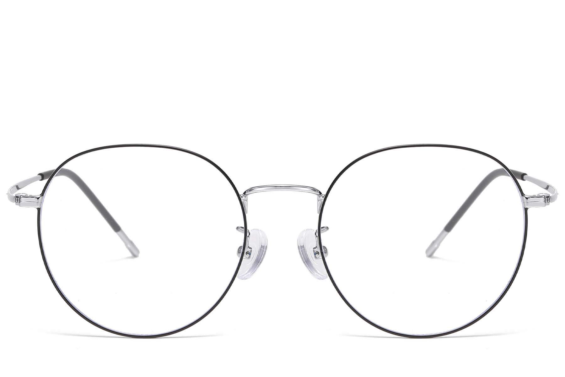BS1913-0945_Black_Oval_Titanium_Glasses_front