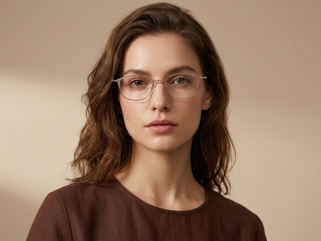 BS1913-0950_Brown_Oval_Titanium_Glasses-tryon_female