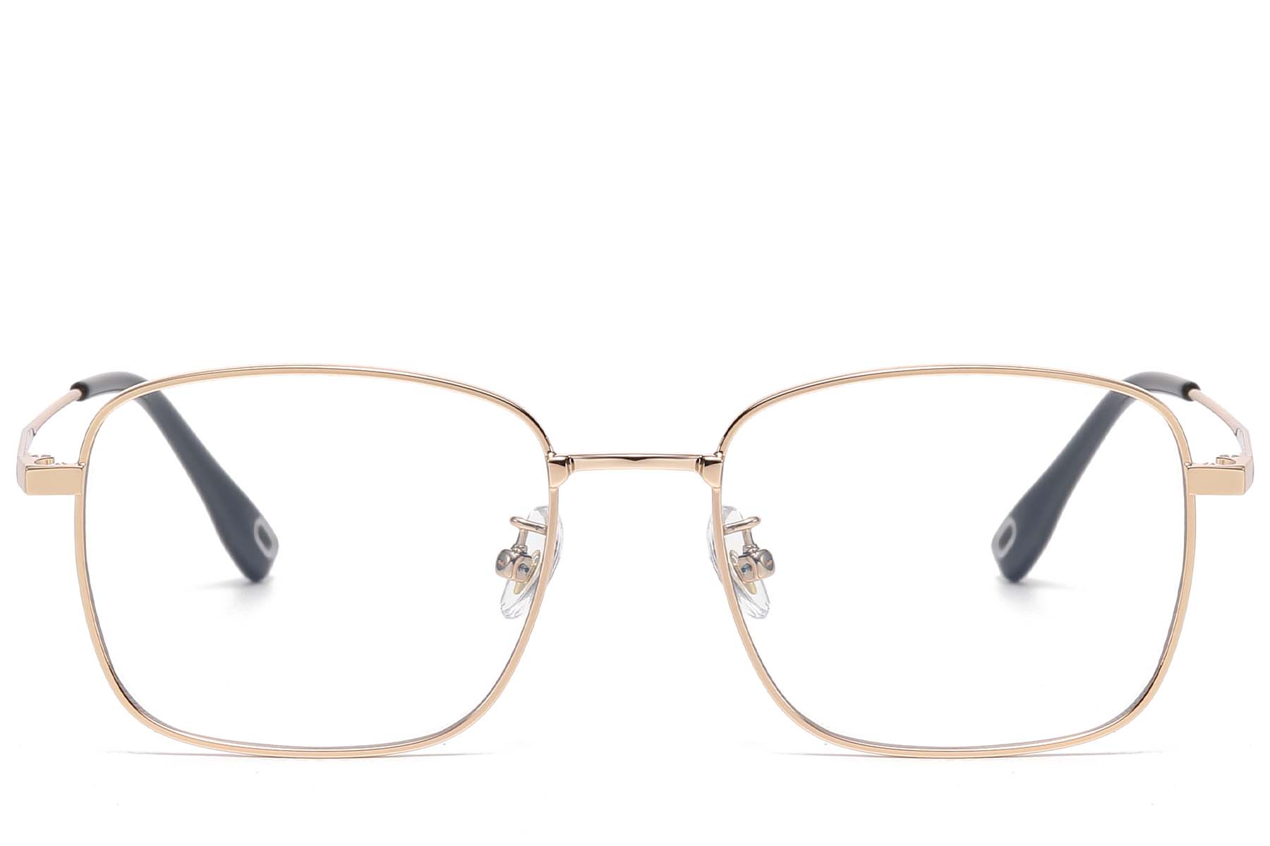 BS1913-0952_Golden_Rectangular_Titanium_Glasses_front
