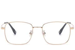 BS1913-0952_Golden_Rectangular_Titanium_Glasses_front
