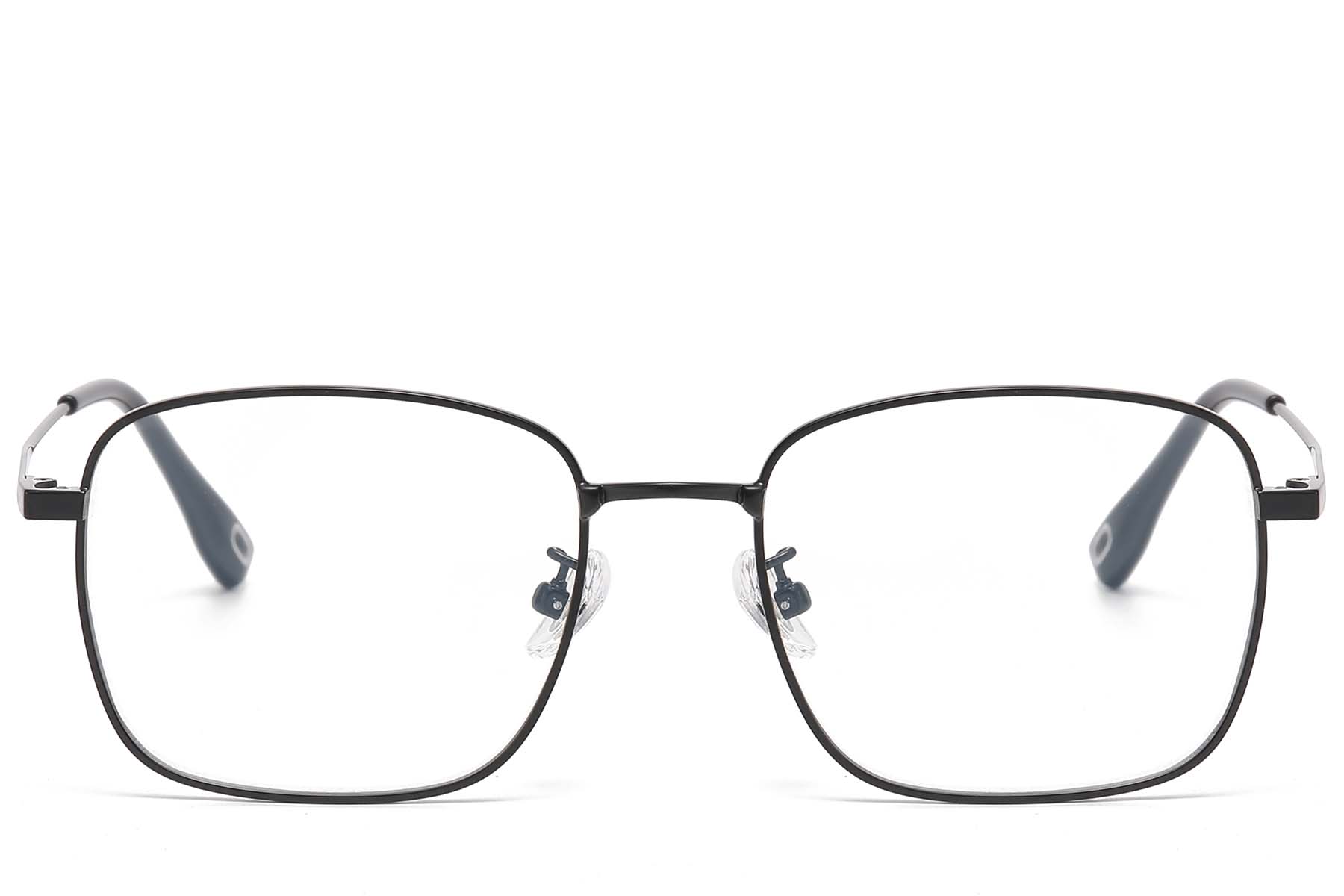 BS1913-0953_Black_Rectangular_Titanium_Glasses_front