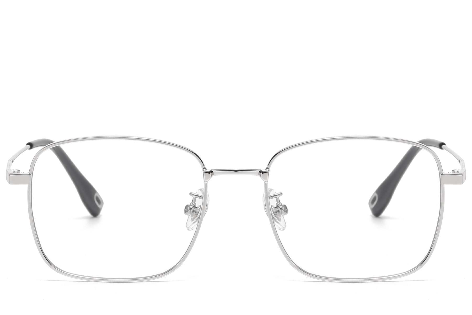 BS1913-0954_Silver_Rectangular_Titanium_Glasses_front
