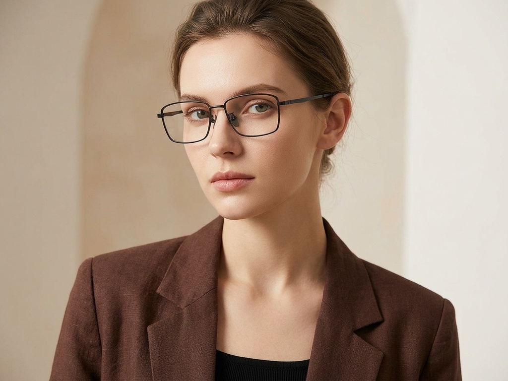 BS1913-0957_Black_Rectangular_Titanium_Glasses-tryon_female