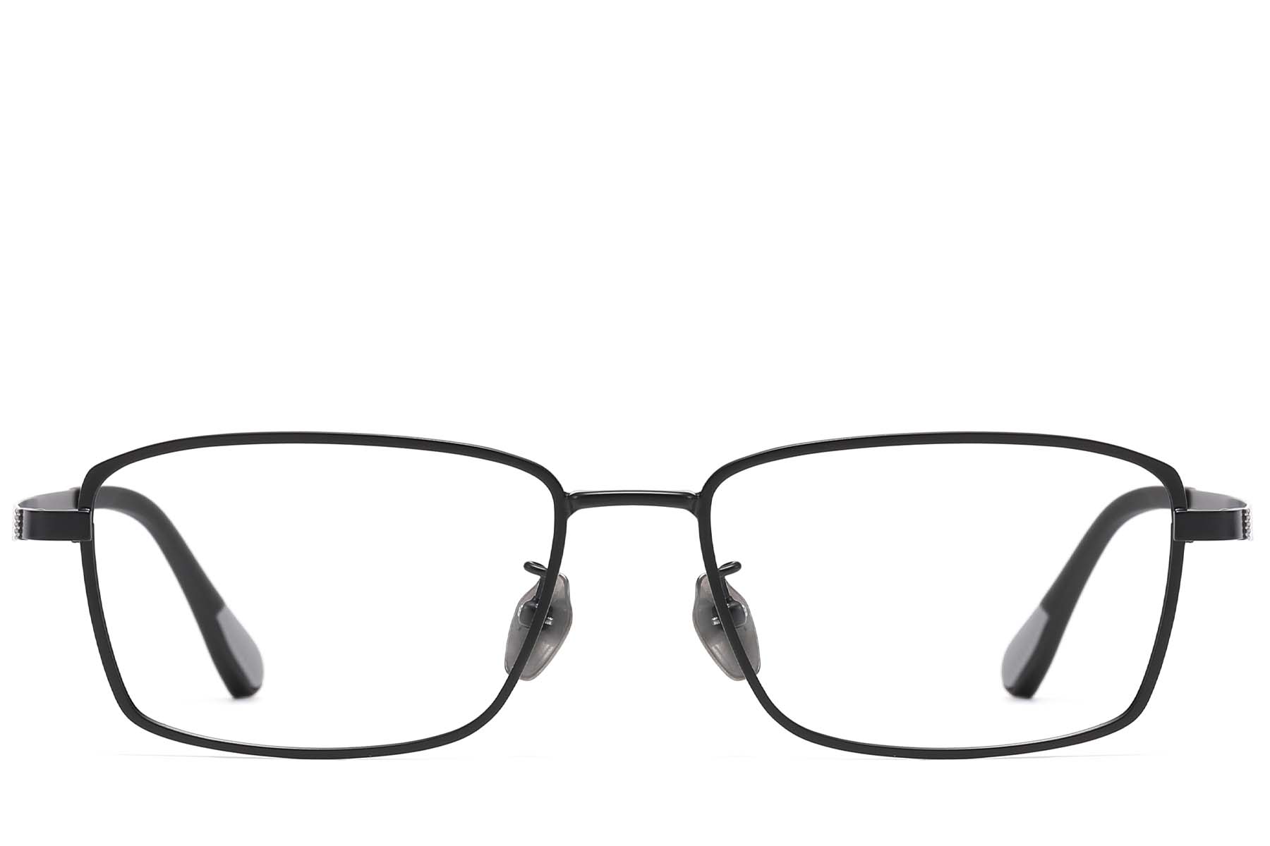 BS1913-0957_Black_Rectangular_Titanium_Glasses_front