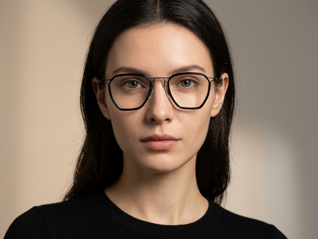 BS1913-0960_Black_Geometric_Titanium_Glasses-tryon_female