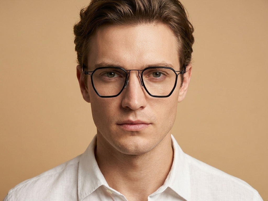 BS1913-0960_Black_Geometric_Titanium_Glasses-tryon_male