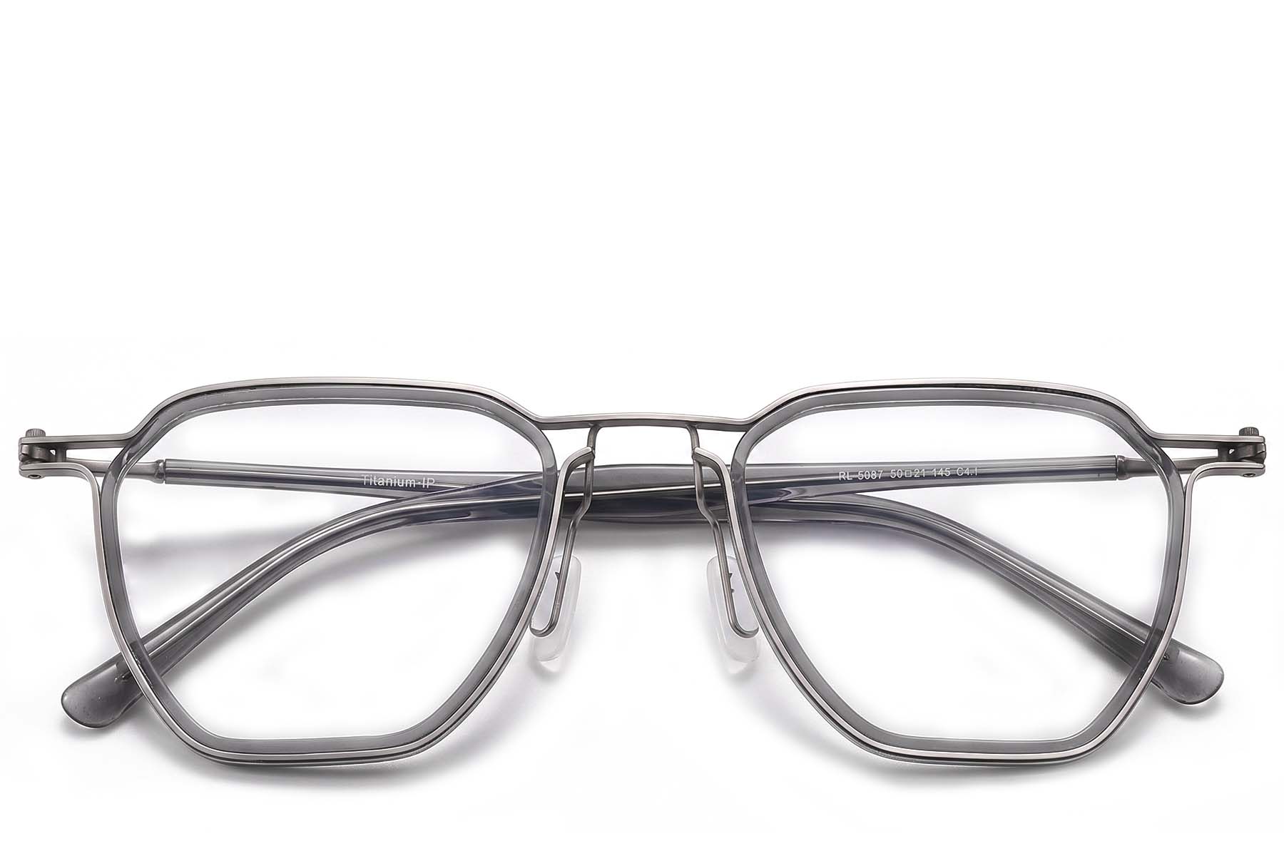 BS1913-0961_Grey_Geometric_Titanium_Glasses_front