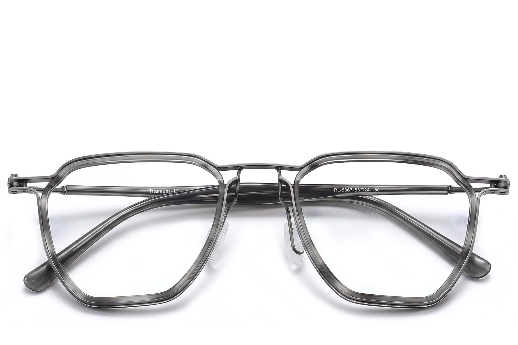BS1913-0962_Grey_Geometric_Titanium_Glasses_front