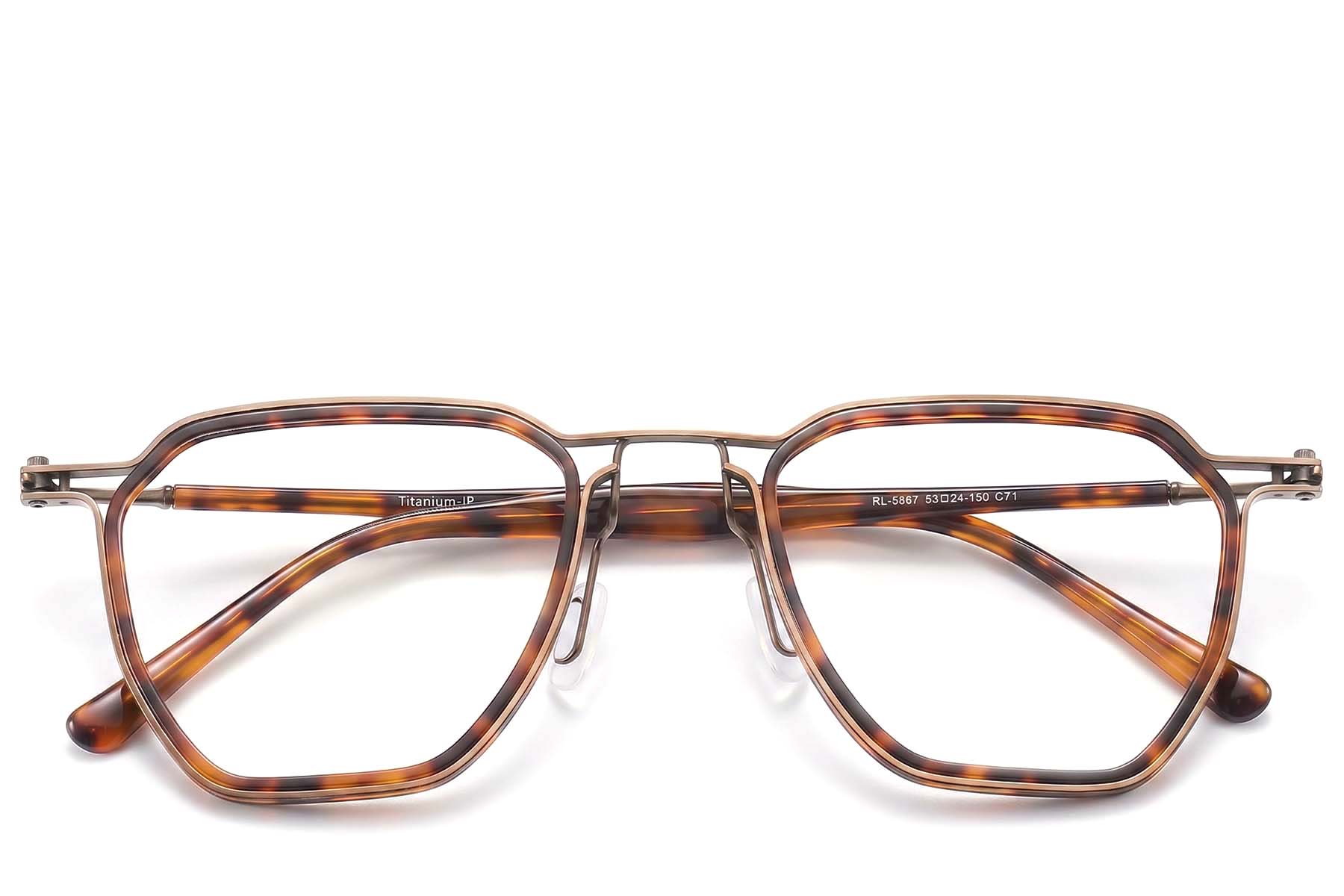 BS1913-0963_Tortoiseshell_Geometric_Titanium_Glasses_front